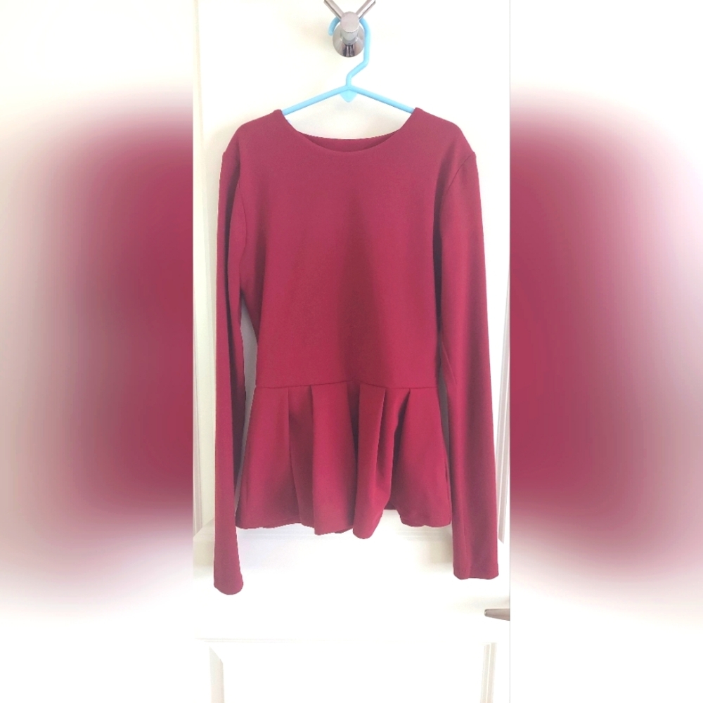 Susana Monaco Pleated Peplum Tee Top size XS